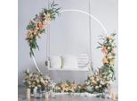 Wisfor 2,4 M Arco Di Nozze In Ferro Fai Da Te Arco Rotondo Decorativo Giardino Sfondo Pergola Stand Fiore Cornice Matrimonio Arco Per Ricevimento Di Nozze Decorazione All'aperto Al Coperto