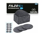Filzox Set Di Sottobicchieri In Feltro Rotondo Di Design Premium Per Bevande In Vetro Grigio