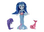 Bambola Delfino Royal Enchantimals Dorinda (Circa 15 Cm) Con Pinna Rimovibile E 3 Figure Di Animali