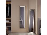 Sonni Specchio A Figura Intera Con Luce, Specchio Da Parete, Specchio Verticale 2 In 1, Specchio Da Parete Illuminato A Led A Tre Colori Wxh:400X1500Mm