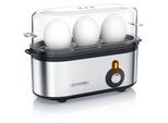Arendo Cuociuova 3 Volte, 210 W, Acciaio Inox, Durezza Regolabile, Per 1-3 Uova, Argento/Nero