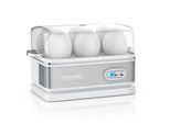 Cuociuova Arendo Per 6 Uova, Acciaio Inox, Funzione Keep Warm, Durezza Regolabile, Segnale Acustico, Incl. Misurino Con Raccogliuova, 400 Watt, Bianco