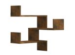 Vidaxl Mensole A Muro Ad Angolo 2 Pz. Rovere Fumé 40X40X50 Cm Materiale A Base Di Legno
