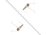 Natural Goods Berlin Gard Prenzlberg, Supporto Per Appendiabiti, Montaggio A Parete, Appendiabiti A Parete, Bianco, 12 Cm, Asta Rotonda In Rovere 100 Cm, 2 Pezzi