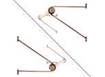 Natural Goods Berlin Gard Prenzlberg, Supporto Per Appendiabiti, Montaggio A Parete, Appendiabiti A Parete, Oro Rosa Antico, Asta Rotonda In Rovere 100 Cm, 2 Pezzi