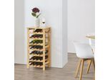 Portabottiglie ÄäNekoski 94X47X29 Cm Portabottiglie 28 Bottiglie 7 Livelli Portabottiglie Per Cucina Bambù Natura