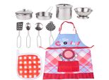 Set Cucina Gioco Di Ruolo Da Colorare Pentole In Metallo Grembiule E Accessori|Cucina Per Bambini Chef Per Bambini|Da 3 Anni