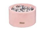 Piscina In Schiuma Flumi 90X40 Cm Con 200 Palline ∅7 Cm – Rosa + Palline Argento