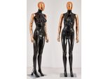 DF7-HD Bella Astratta Nero Lucido Laccato Colore Della Pelle Manichino Femminile Galvanica Testa Braccia Mani Oro Rosa Nuovo Manichino Femmina Manichino Femmina