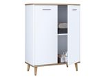 Cassettiere E Credenze Lindas Rovere Bianco / Miele A. 81 X L. 60 X P. 28 Cm
