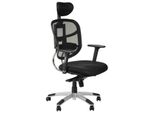 Sedia Da Ufficio Ergonomica Girevole HN-5018, Braccioli Regolabili, Poggiatesta, Seduta Scorrevole (Avanti-Indietro), Nero