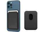 Inf Porta Carte Magnetico Per Iphone Serie 12/13 In Finto Cuoio Nero