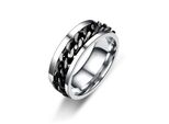 Inf Anello Antistress Con Apricapsule In Acciaio Inox Nero S