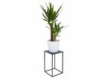 Howhomely Sgabello Per Piante In Metallo 40 Cm - Sgabello Per Fiori In Metallo Nero - Supporto Per Fiori