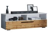 Mobili Tv Arila Rovere Bianco / Miele A. 39 X L. 115 X P. 40 Cm