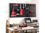 Costway 120X60Cm Parete Attrezzi Con 25 Accessori Appesi, Sistema Di Stoccaggio Porta Attrezzi Assortimento 3 Piastre Forate, Parete Officina In Metallo, Parete Forata Ideale Per Garage, Officina, Magazzino