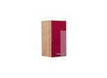 Vicco Pensile Da Cucina R-Line, 30 Cm, Rosso Lucido/Quercia Dorata