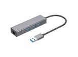 Brainzap Adattatore Esterno Da Usb 3.0 A RJ45 10/100/1000 Mbps Gigabit Ethernet Lan, 3X Hub Usb