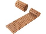 Costway Sentiero Da Giardino In Legno Arrotolabile, 245 Cm, Sentiero Arrotolabile Con Filo D'acciaio, Sentiero Per Giardino, Cortile (Larghezza 43 Cm)