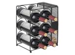 Portabottiglie Drangedal Per 6 Bottiglie Con Griglia Contenitore Per Tappi Di Sughero Portabottiglie In Metallo Nero