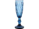 Hoff Interieur 5933 Bicchiere Da Champagne "Diamond"" Blu Ø 7 X 20 Cm"