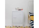 Comodino 'Inari' Con Maniglia A Sinistra In Acciaio 57 X 40 X 30 Cm Bianco