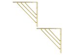 Natural Goods Berlin Supporto Per Scaffale Charlottenburg, Supporto Per Scaffale, Metallo, Montaggio A Parete, Supporto Per Scaffale, Scaffale A Parete, Stretto Per Cucina E Ufficio, Oro, 2 Pezzi
