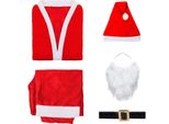 Costume Da Babbo Natale 5 Pezzi Travestimento Da Babbo Natale Festa Di Natale Rosso