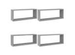 Vidaxl Mensole A Cubo 4 Pz. Grigio Sonoma 60X15X23 Cm Materiale A Base Di Legno