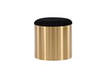 Pouf Pouf, Poggiapiedi Ø45Cm Velluto Nero, Ottone.
