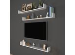 Scaffale Da Parete HöGanäS Set Di 3 Librerie Da Parete Bianco Scaffale 120 X 15 X 12 Cm Scaffale Galleggiante Scaffale Pensile
