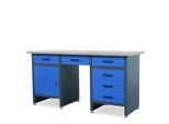 Tavolo Da Lavoro Con Piano Di Lavoro Tavolo Da Lavoro Con 6 Cassetti Armadietto Gambe Regolabili Piano Di Lavoro In Mdf Portata Fino A 500 Kg Metallo 170 Cm X 60 Cm X 85 Cm Colore: Blu Antracite