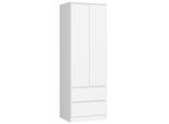 Armadio A 2 Ante E 2 Cassetti (L:60Cm / H:180Cm / P:51Cm) In Bianco