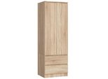 Armadio A 2 Ante E 2 Cassetti (L:60Cm / H:180Cm / P:51Cm) In Rovere Sonoma