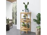 Scaffale In Piedi PyhäJäRvi Con 2 Ripiani Scaffale Per Piante In Bambù 79 X 33 X 33 Cm Scaffale Decorativo Scaffale Per Bagno Naturale