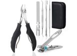 Inf Set Pedicure Con 6 Strumenti Per La Cura Dei Piedi Nero