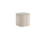 Pouf Piff, Poggiapiedi Ø44Cm Velluto Bianco.