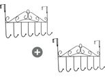 Appendiabiti Da Porta 2X - Appendiabiti Da Parete - 7 Ganci Per Appendere - Appendiabiti Da Appendere - Organizzatore Da Porta - Nero