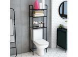Scaffale Da Toilette 'Nordborg' Con 3 Ripiani Metallo 161 X 53 X 25 Cm Nero
