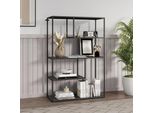 Libreria 'Sievi' Con 4 Ripiani In Acciaio 126 X 85 X 35 Cm Nero, Opaco