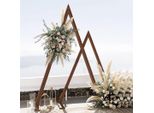Wisfor Set Di 2 Arco Matrimonio Fai Da Te Doppio Tubo Legno Decorativo Giardino Sfondo Fiore Cornice Arco Matrimonio Per Ricevimento Matrimonio Decorazione All'aperto Al Coperto, 2 Diverse Dimensioni