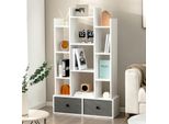 Costway Libreria A Forma Di Albero, Scaffale In Piedi Con Cassetti, Scaffale Con 12 Scomparti, Scaffale Portaoggetti Per Soggiorno, Camera Da Letto, 80 X 24 X 132 Cm (Bianco)