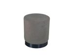 Pouf Benji, Poggiapiedi Ø35Cm Tessuto Teddy Nero, Marrone.