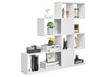 Costway Costway Divisorio Moderno In Legno A 5 Livelli Per Libri 120 X 19,5 X 109 Cm Bianco
