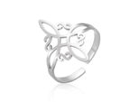 Inf Anello Elegante In Acciaio Inox Argento