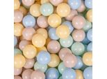 Kiddymoon 700 Palline/7Cm-2,75In Palline Da Gioco In Plastica Morbida Per Bambini Colori Certificati Eu, Beige Pastello/Blu Pastello/Giallo Pastello/Menta