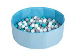 Selonis Bagno Di Palline Pieghevole Con 100 Palline Per Animali Da Gioco Per Bambini, Blu:Bianco/Grigio/Turchese