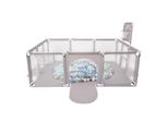 Selonis Playpen Grande Parco Giochi Con 100 Palline Playpen Per Bambini, Grigio:Perla/Grigio/Trasparente/Blu Bambino/Minze