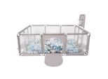 Selonis Playpen Grande Parco Giochi Con 900 Palle Playpen Per Bambini, Grigio:Perla/Grigio/Trasparente/Babyblue/Minze