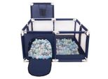 Selonis Box Con Cestino E 900 Palline Box Per Bambini, Blu: Perla/Grigio/Trasparente/Blu Bambino/Minze